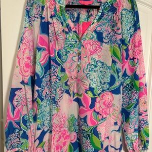 Lilly Pulitzer Elsa Top Peony For Your Thoughts XL